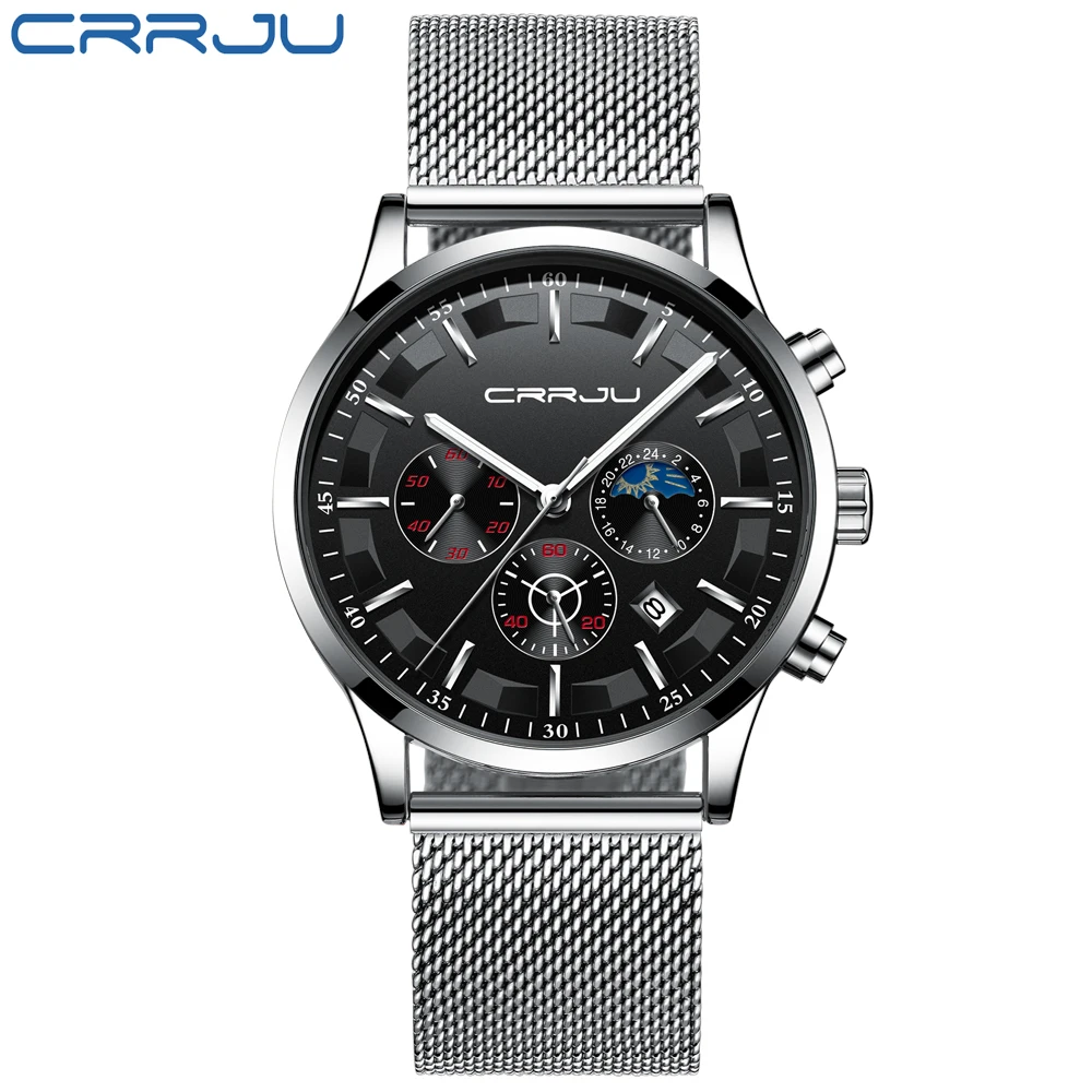 Relogio Masculino CRRJU новинка 2019 модные роскошные Брендовые мужские деловые повседневные