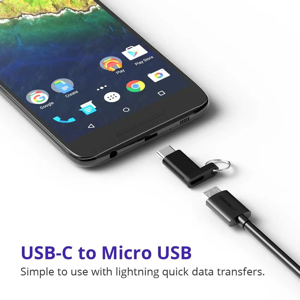 Tronsmart CTMFL 2 шт. USB Type C папа к Micro Женский адаптер поддержка OTG для поддерживаемых