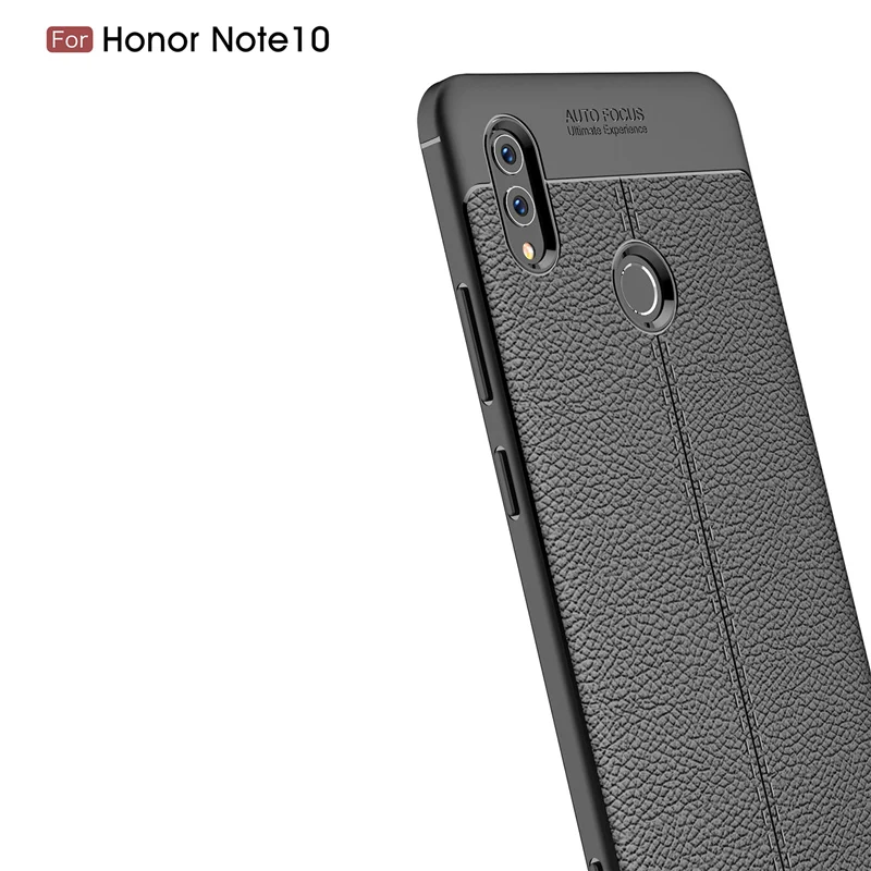 Матовый Мягкий силиконовый чехол из ТПУ для Huawei Honor Note 10 кожаный с текстурой личи