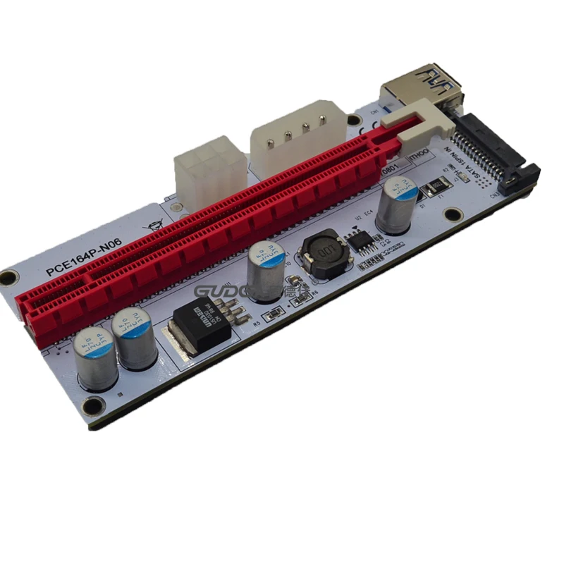 VER008S 0 6 M PCI-E расширитель Платы PCI Express 1X к 16X USB 3 с 4pin 6pin 15Pin SATA источник питания для