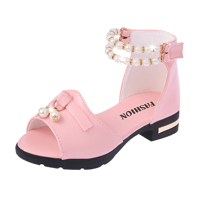 2017Summer Girls Sandals Children Shoes Rhinestone Princess Dress Shoes Flip Flops With Elastic Band Beach Sandal Size EUR26-36 images - 6