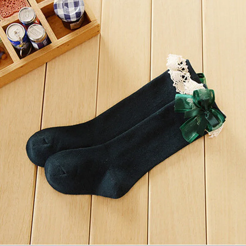 Детские чулки для девочек принцесса Дети до колена Чулки с эластичным бортом