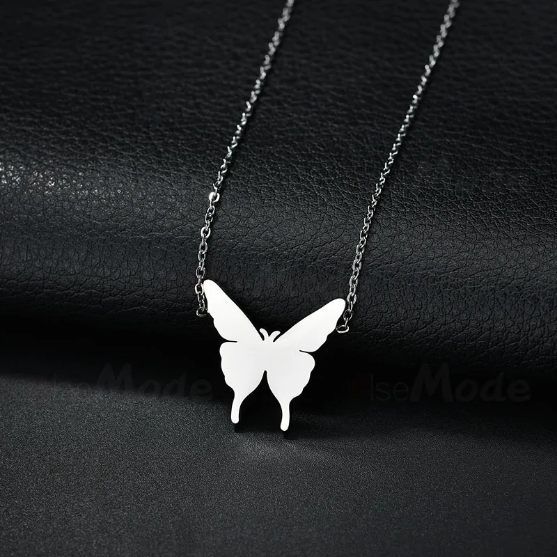 Ожерелье ELSEMODE из нержавеющей стали с подвеской-бабочкой в виде милых животных