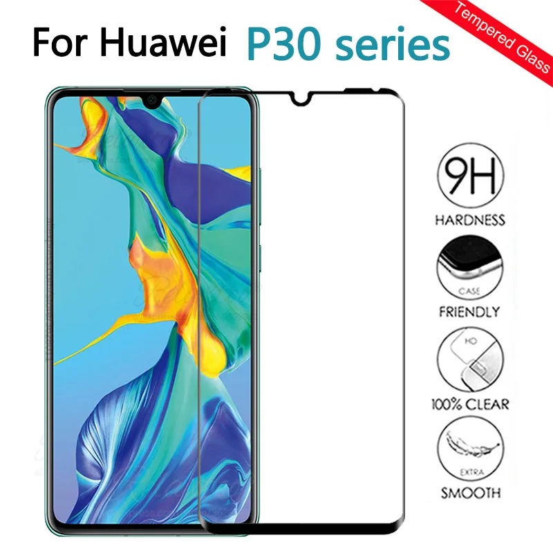 Защитное стекло для Huawei p30 Lite Полное покрытие закаленное huawey p 30 lite легкая защита