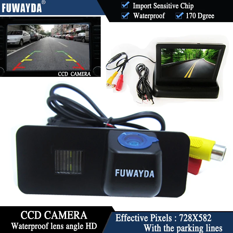 Автомобильная камера заднего вида FUWAYDA wire CCD HD складной монитор для VW GOLF 4 5 6 MK4 MK5 EOS