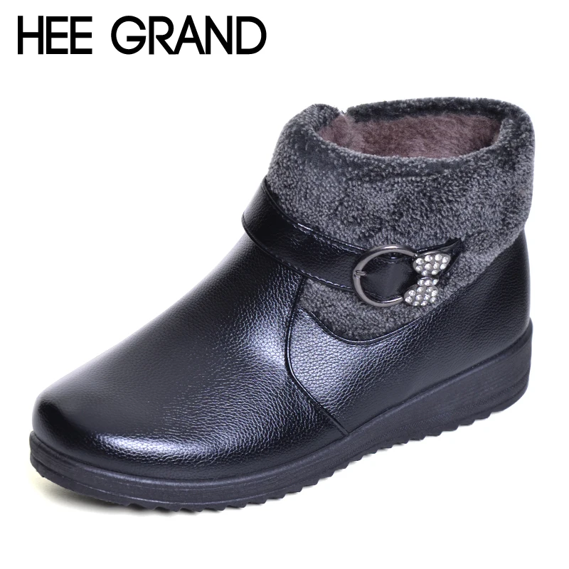 HEE GRAND/ботинки для мам с металлическим украшением женская зимняя обувь из