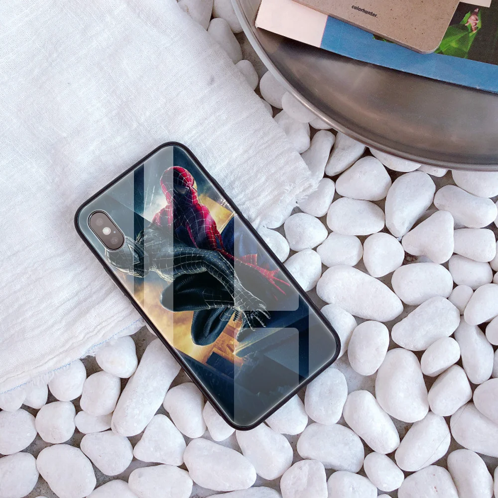 20273 DIY заказной закаленное стекло Супермен телефон чехол для iPhone 7 8 6s 6 Plus X XR XS 11 Pro MAX Бэтмен человек паук чехол для телефона capa - Цвет: 20273