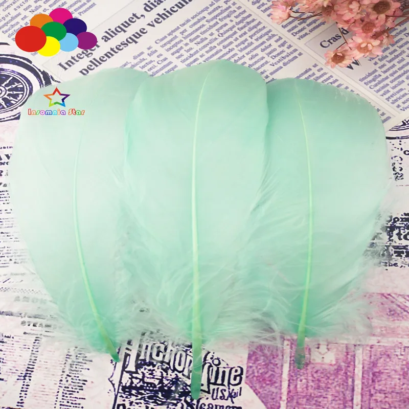 100 шт мятно-зеленые гусиные крашенные перья 15-20 см/6-8 дюймов Diy реквизит для сцены Декор головные уборы карнавальный костюм ремесла