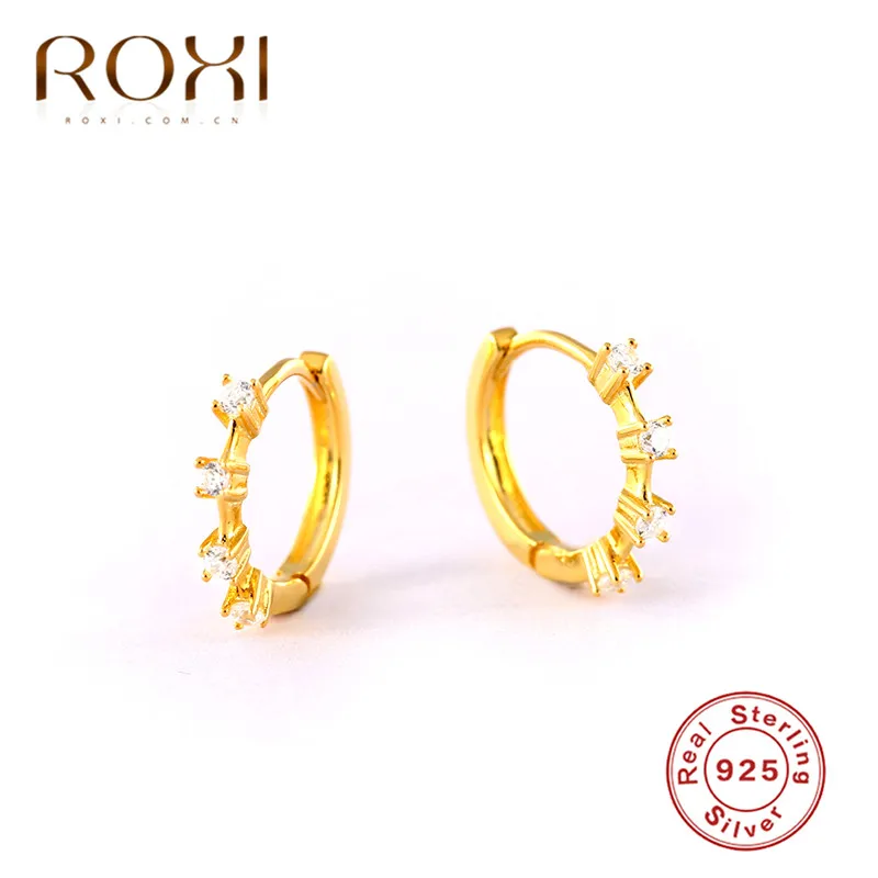 ROXI маленькие серьги-кольца для женщин, Корея, простые серьги из стерлингового серебра 925 пробы, кольцо с зажимом Huggie