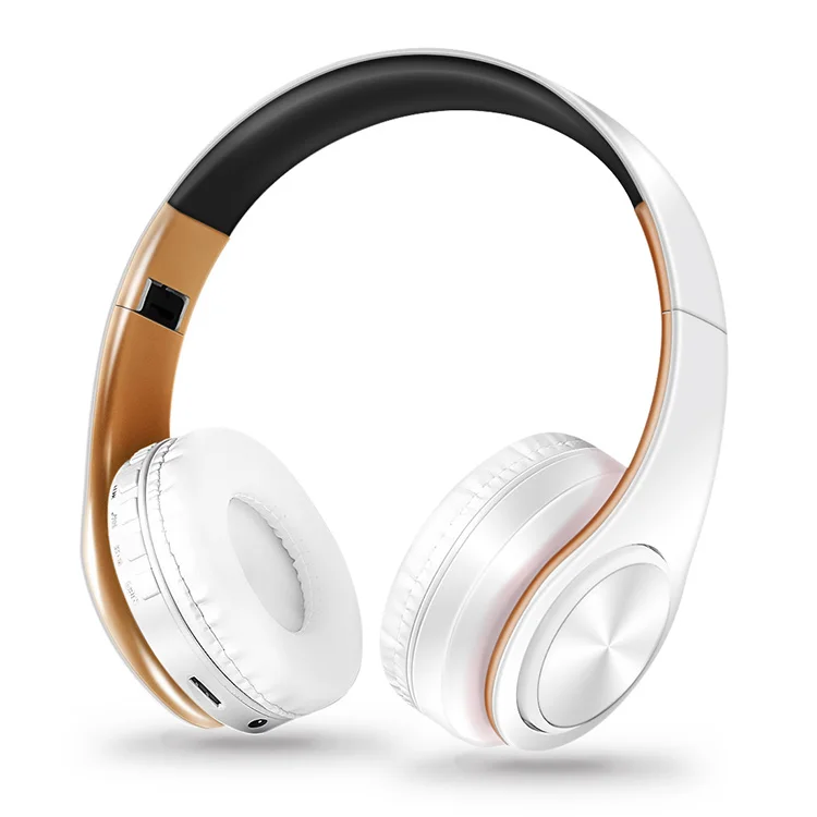 Новая стереогарнитура bluetooth наушники беспроводные bluetooth handfree универсальные для всех телефонов для iphone с микрофоном - Цвет: white gold