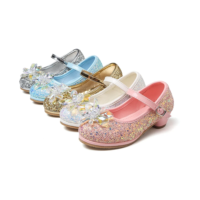 Детские танцевальные сандалии MSMAX с блестками из искусственной кожи на высоком