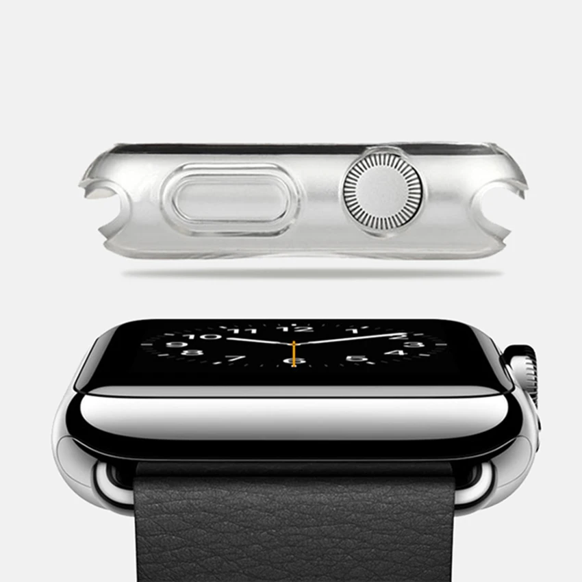 Ультратонкий Силиконовый ТПУ защитный чехол для Apple Watch Series 1 2 3 38 мм 42