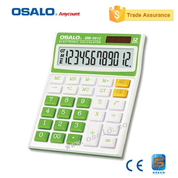 Osalo OS-9812VC красочные офис электронный калькулятор большой Дисплей Солнечный