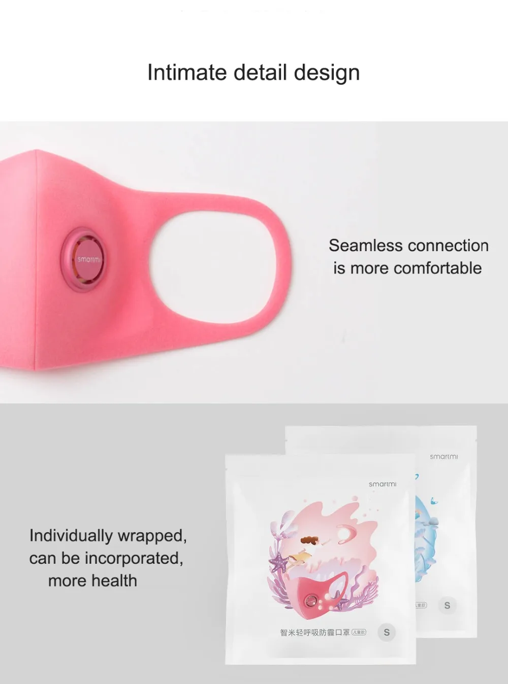 Xiaomi SmartMi Kid Mask, Детский Светильник, дышащая маска с защитой от дымки, мощная фильтрация, PM2.5, блокировка аллергенов, для друзей, 1 шт