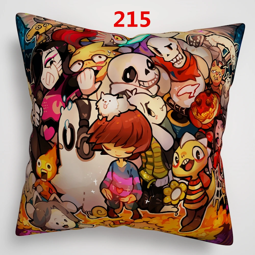 215 Suef Аниме Манга Undertale аниме двусторонний чехол для подушки 16x16 дюймов 40x40 см - Цвет: 215