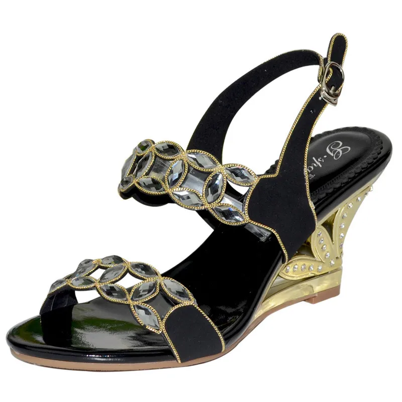 G SPARROW Летняя женская обувь высокого качества Удобные босоножки на танкетке с