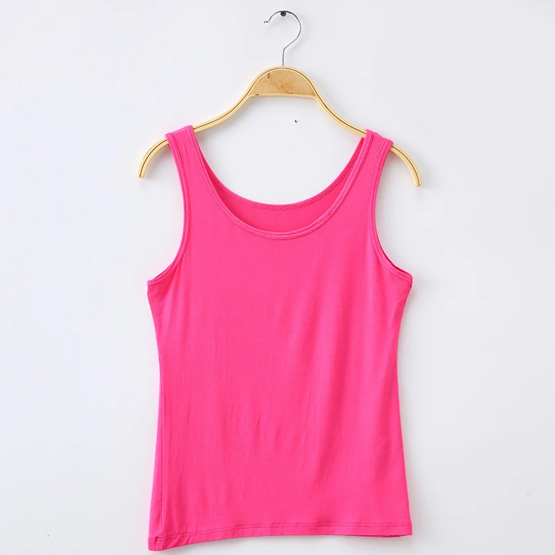 6813 Rose Red Женская майка, летняя, повседневная, Camisoles, женские топы, футболка на тонких бретельках, укороченный жилет, Женская майка, модная, синтетический хлопок - Цвет: 6813 Rose Red