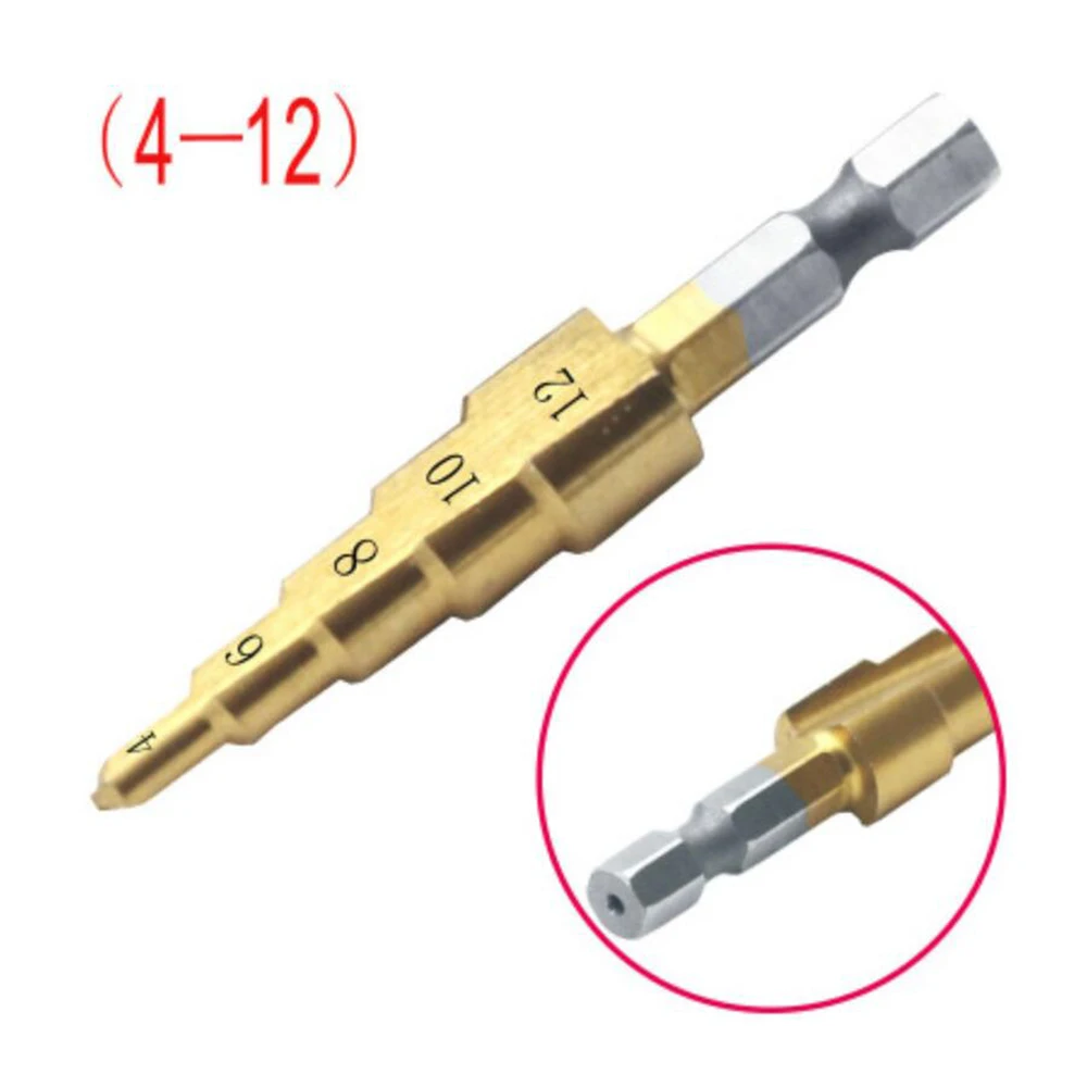 Ступенчатое сверло спиральная Флейта HSS стальной конус с титановым покрытием