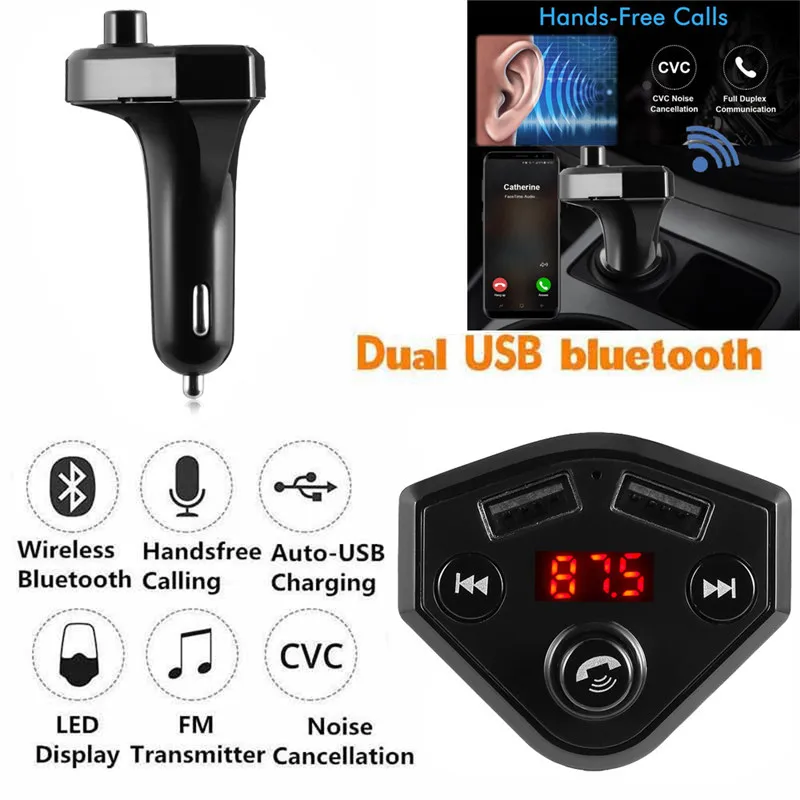 Автомобильный fm передатчик с Bluetooth радио адаптер USB зарядное устройство mp3 плеер