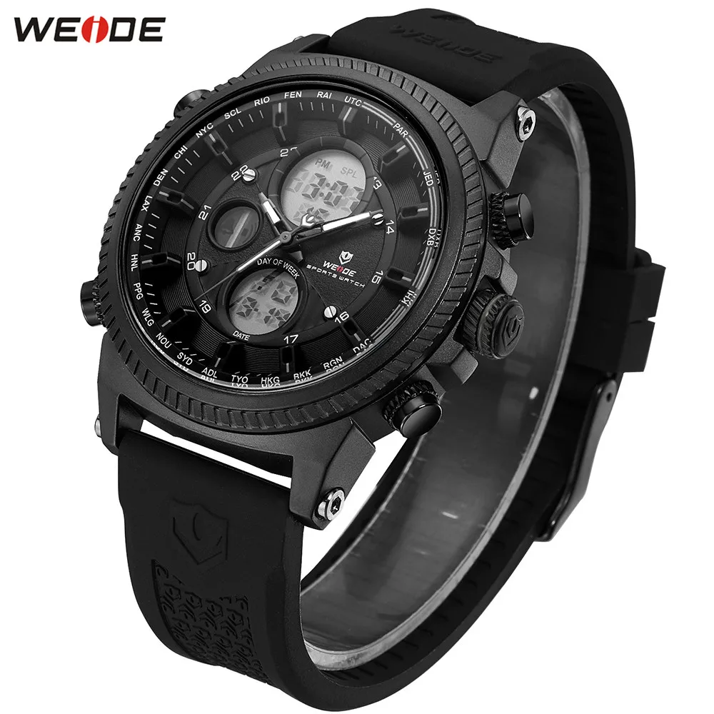 Модные часы WEIDE с секундомером мужские спортивные Мужские Цифровые кварцевые