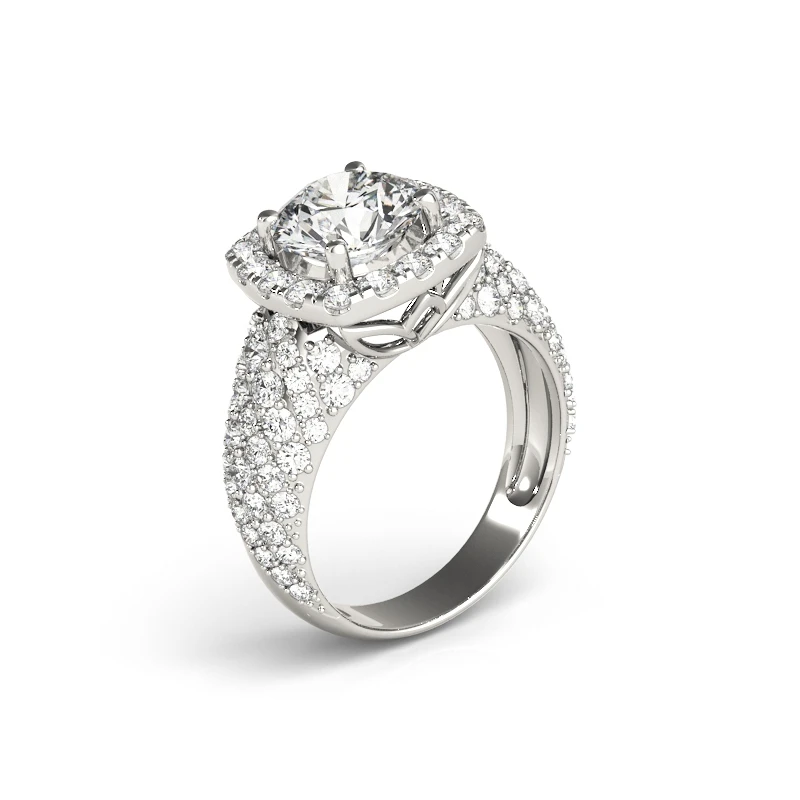 QYI серебро 925 ювелирные изделия женские кольца Роскошные 1 ct Круглый вырез Сияющий