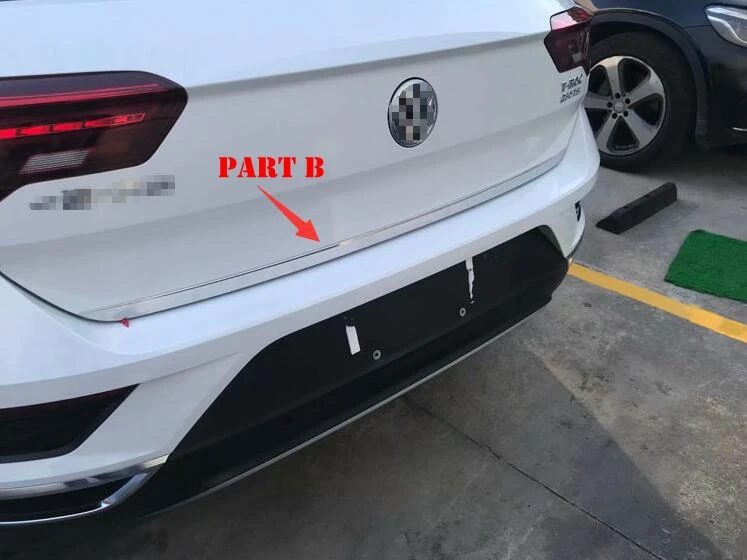 Авто аксессуар для Volkswagen T-Roc T Roc задний багажник крышка и верхняя задняя дверь Накладка полоса крышка отделка - Цвет: PART B