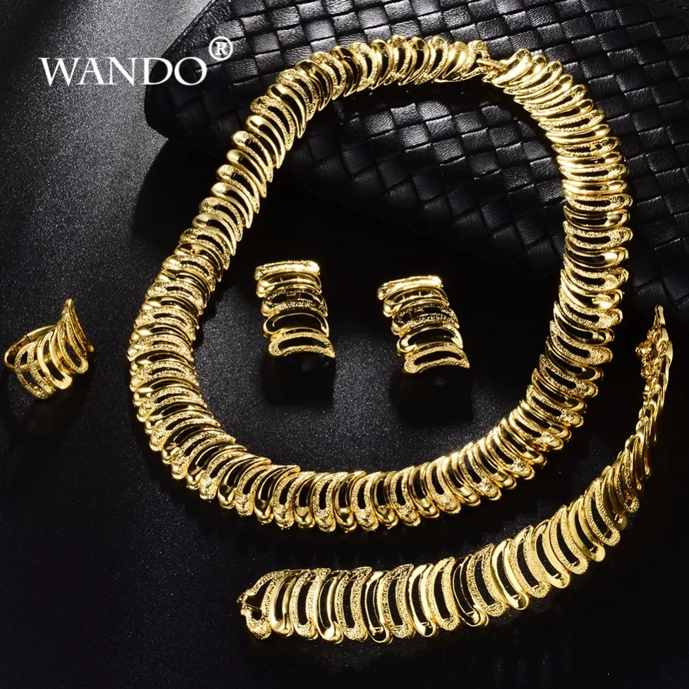 WANDO новый золотой Цвет шириной 20 мм ювелирный набор для сережки с австрийскими