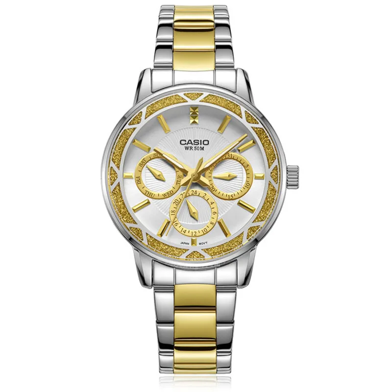 Casio Роскошные женские кварцевые часы 50 метров водонепроницаемые Модные Деловые с