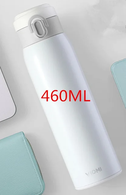 460ML White Термос Xiaomi Mijia VIOMI, чашка из нержавеющей стали, колба, бутылка для воды, чашка, 24 часа, термос, 300 мл, 460 мл, одна рука, ВКЛ./закрывает - Цвет: 460ML White