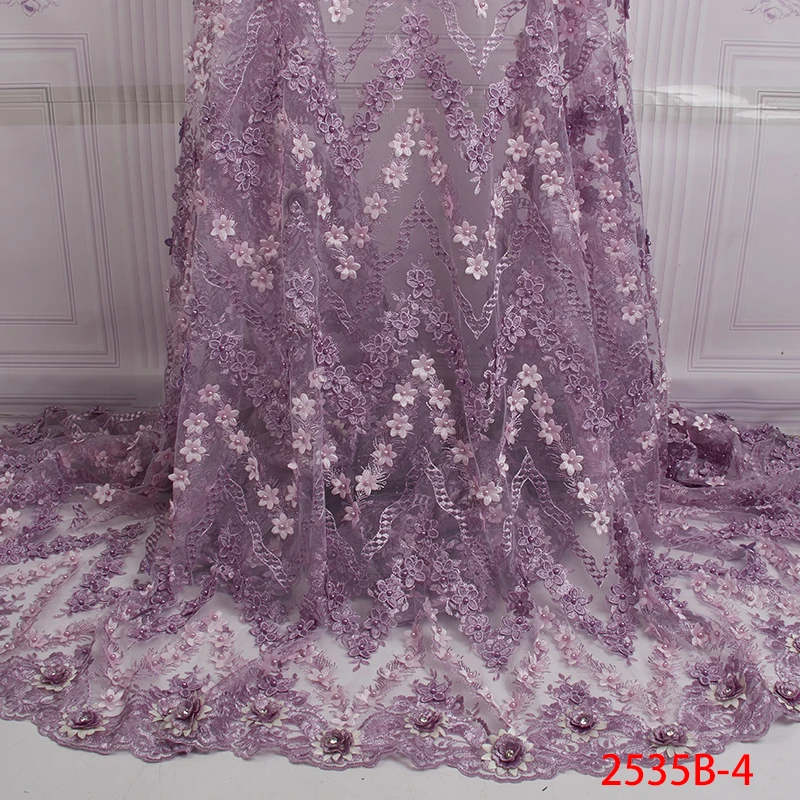 Beautiful Black nigerian lace fabric 3 D Flowers French Lace Fabrics For Wedding Dress Tulle Nigerian Fabric XZ2535B-1 | Дом и сад