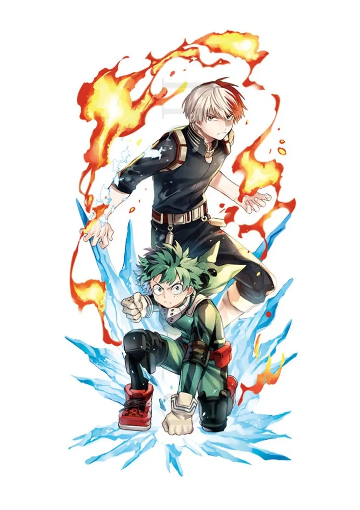 My Hero Academy плакаты мультфильм наклейки на стену с белым покрытием бумажные принты гостиная спальня бар украшения дома искусство бренд - Цвет: Черный