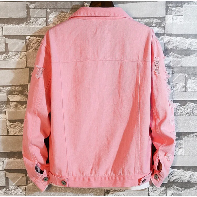 Свободная черная джинсовая куртка размера плюс, 4Xl 5Xl, Весенняя уличная одежда розового и красного цветов, базовая джинсовая куртка Lover'S, повседневная верхняя одежда