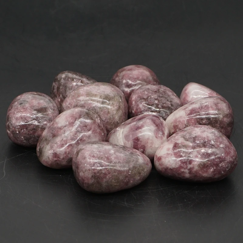 Натуральный сиреневый Lepidolitestone упали полированные поставки для кристаллов Wicca