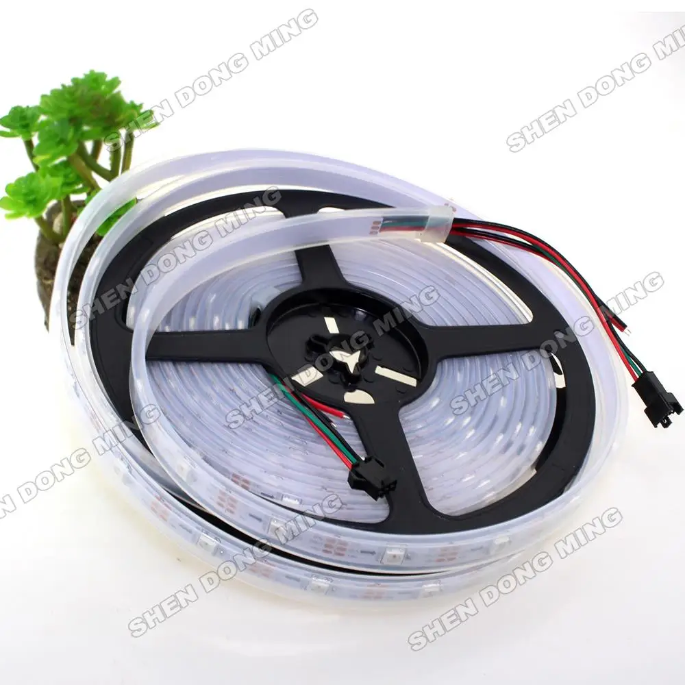 5 м/лот цифровой Водонепроницаемый RGB Светодиодные ленты светильник AC/DC 12V 30IC WS2812B