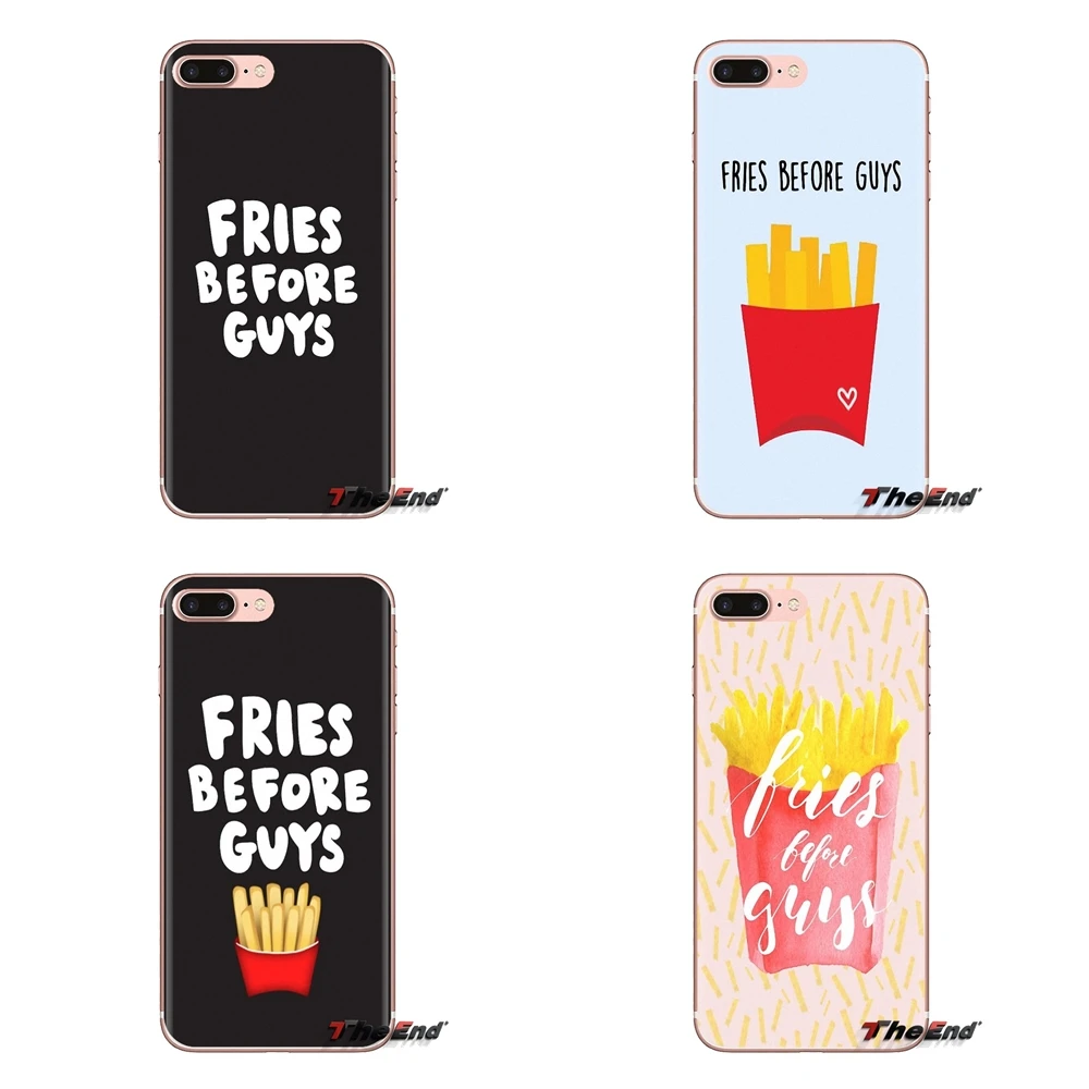 Силиконовый чехол для телефона обложки надпись &quotFries Before Guys&quot Art Для Huawei G7 G8 P7 P8 P9