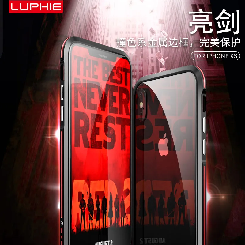 Luphie изогнутый металлический бампер для iphone Xs Max чехол Xr ультра тонкий алюминиевый