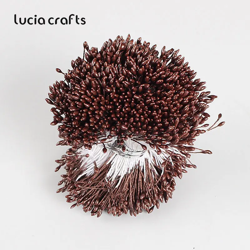C20 Copper red Lucia crafts 576 шт 1 мм разноцветный цветок тычинки цветочные украшения торта Двойные головки DIY материалы ручной работы C1301 - Цвет: C20 Copper red