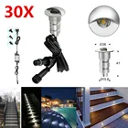 30 шт.лот 26 мм полулунный веко 12 в низкое напряжение IP65 Водонепроницаемый Сад Двор светодиодная палуба лестница ступенька террасы встраиваемые фонари