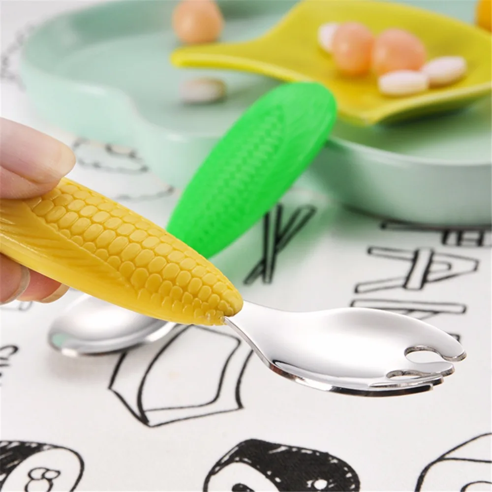 2 шт./компл. Высококачественная вилка детская посуда Милая Кукуруза безопасности