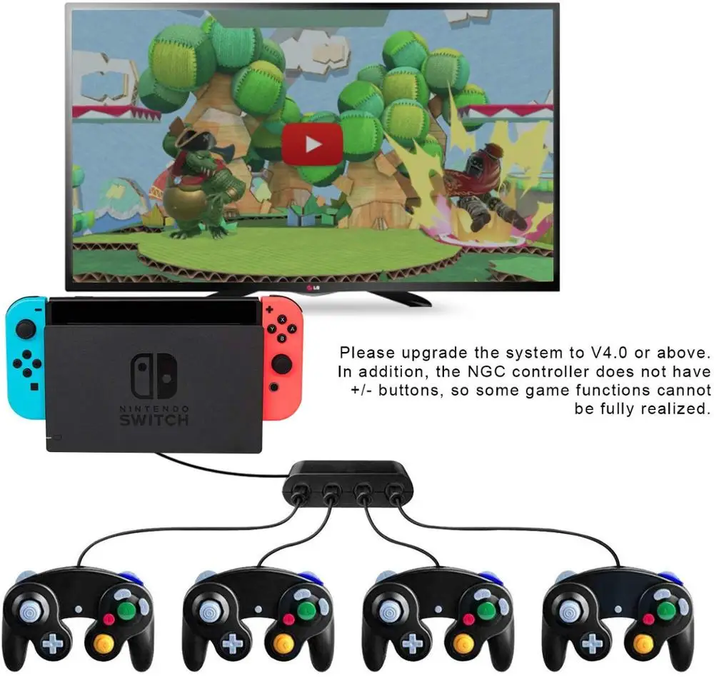 Адаптер контроллера KINGTOP USB для nintendo Switch & PC с 4 слотами Plug and Play не требуется