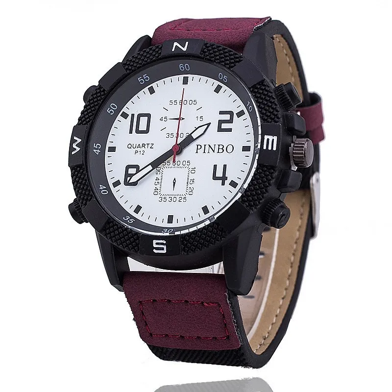 

Men's outdoor Sports watches Brand Men Military Leather Watch zegarki meskie Quartz Casual watches Clock Male relogio masculino