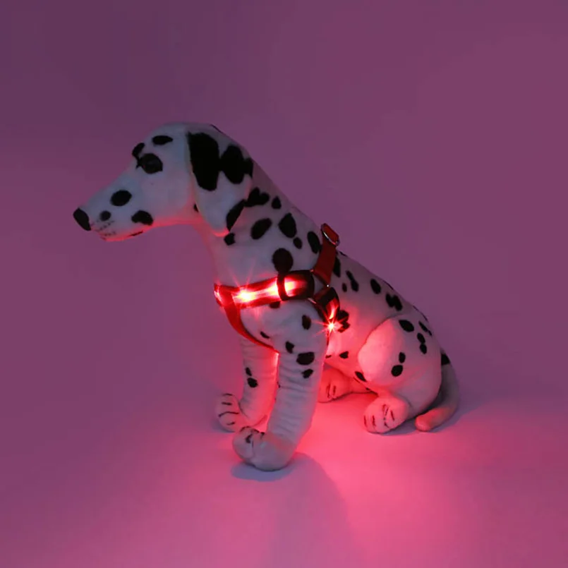 LED Flashing Light Harness for Large Dog Nylon Vest Product Leash Rope Belt Collar Safety Pet Supplies | Дом и сад