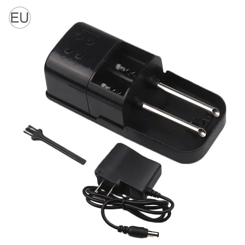 eu plug 8 мм двойная трубка Табак роликовый шарнир роликовая машина размер 70 мм тупые быстрые сигары прокатки сигареты сорняки сырье приспособление для скрутки сигарет - Цвет: eu plug