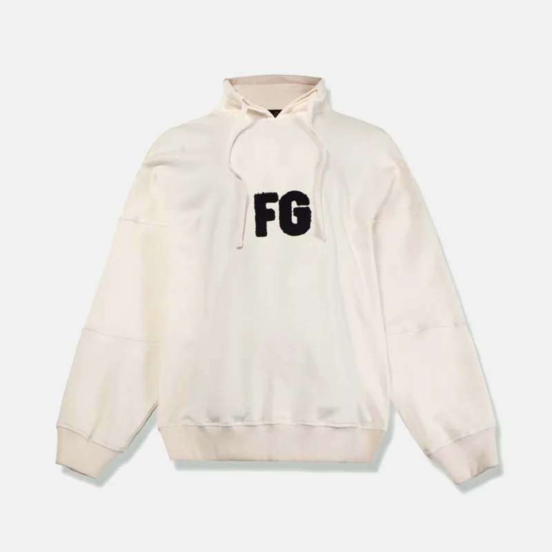 beige QoolXCWear high street хлопковые Толстовки FG вышивка свободная версия стоячий воротник шнурок Толстовка Мужская/Женская толстовка - Цвет: beige