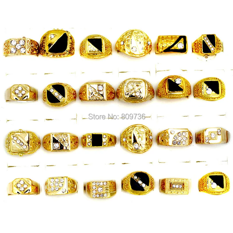 5 шт. модные ювелирные изделия мужские кольца золотого цвета стразы горячая