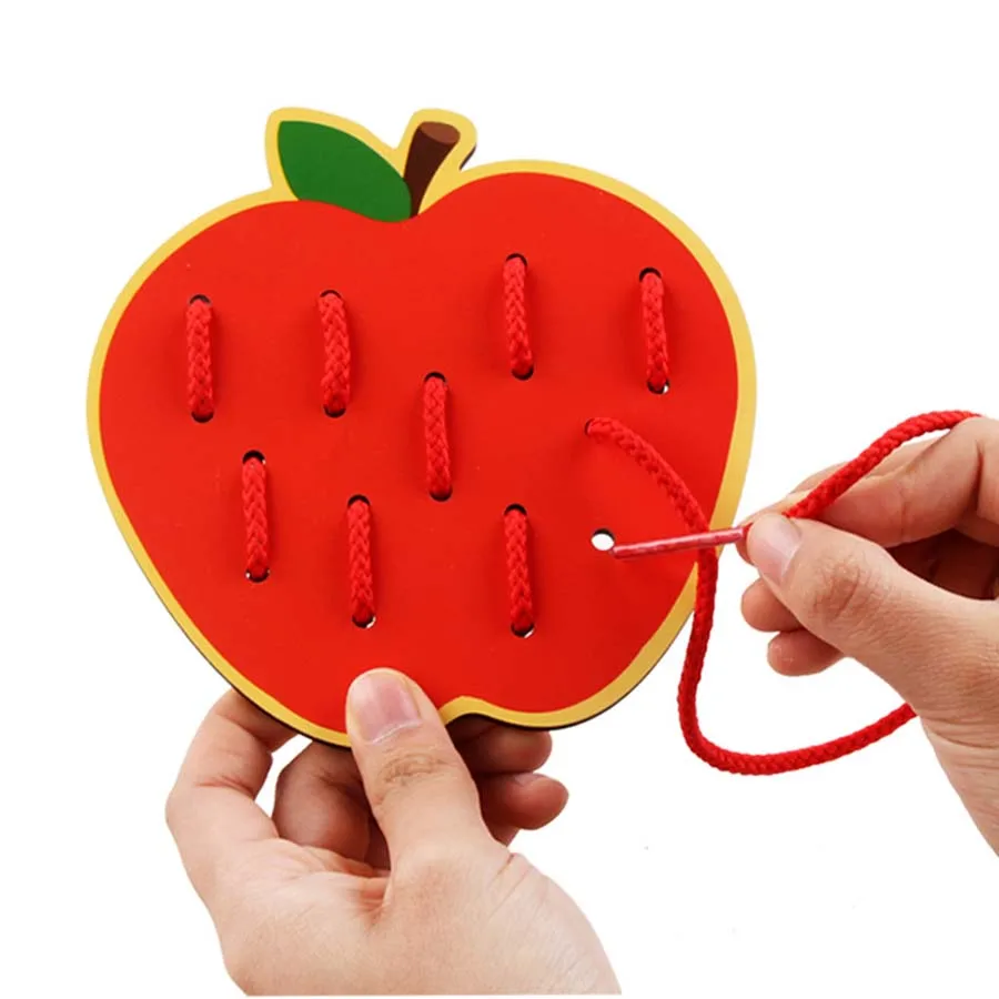 Животное резьбонарезная доска Обучающие игрушки детские игрушки DIY игрушки мультфильм фрукты нанизывание Деревянные игрушки Обучающие игрушки Монтессори для детей