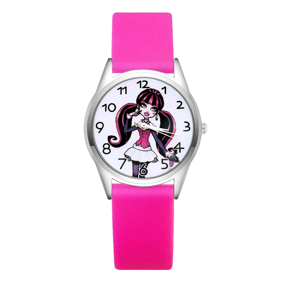 Милые стильные детские часы с мультяшным рисунком для девочек студентов
