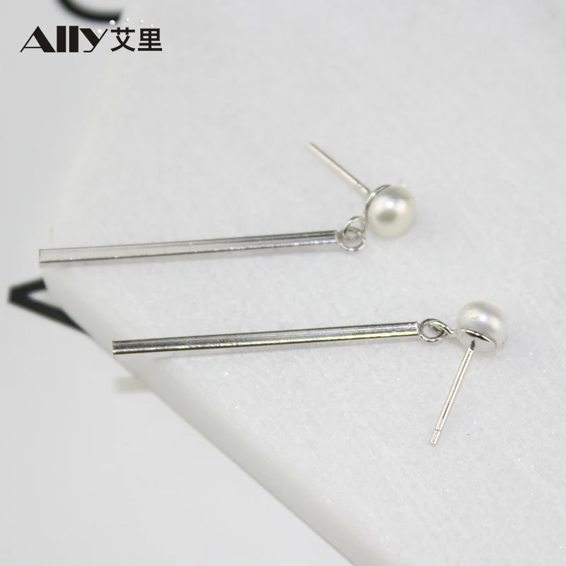 Exquisite and stylish 100% 925 sterling silver real high quality freshwater natural pearls drop earrings jewelry for women | Украшения и