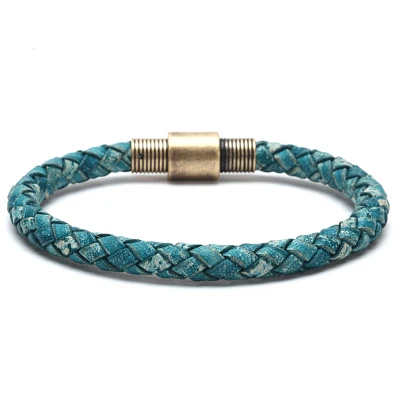 StyleB Mcllroy мужской кожаный браслет wrap Weave браслеты для мужчин homme магнитный браслет в стиле панк очаровательный браслет ювелирные изделия - Окраска металла: StyleB