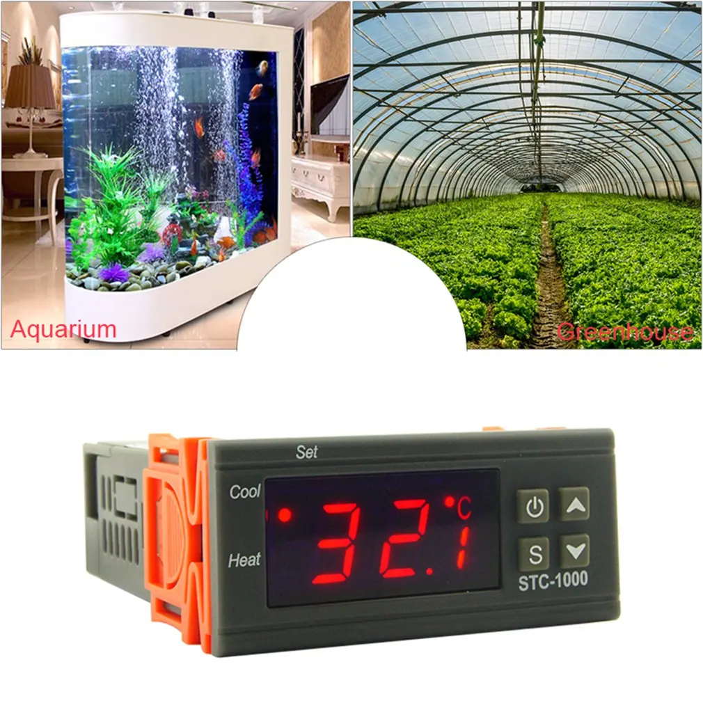 Практичный светодиодный цифровой Температура контроллер STC 1000 12V 24V 220V